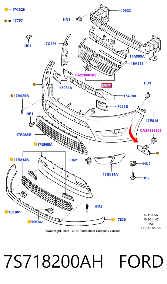 Grelha do radiador para Ford Mondeo IV CA2