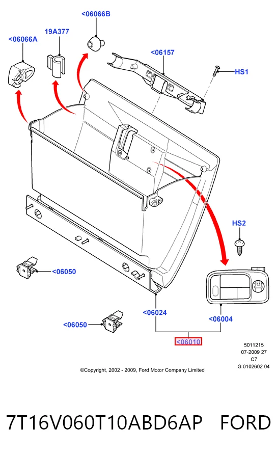 Caixa para porta-luvas (porta-luvas) para Ford Connect  TC7