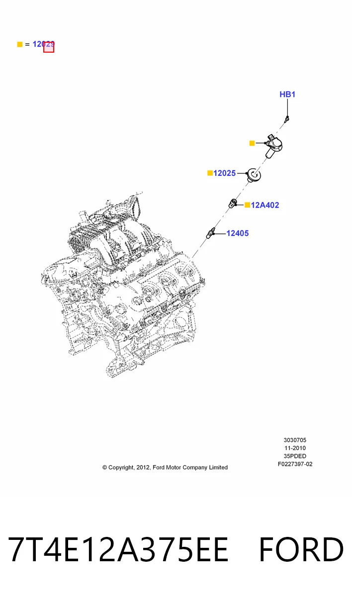 7T4E12A375EE Ford Bobina de ignição