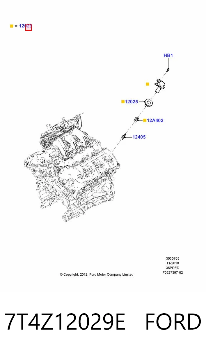 7T4Z12029E Ford Bobina de ignição