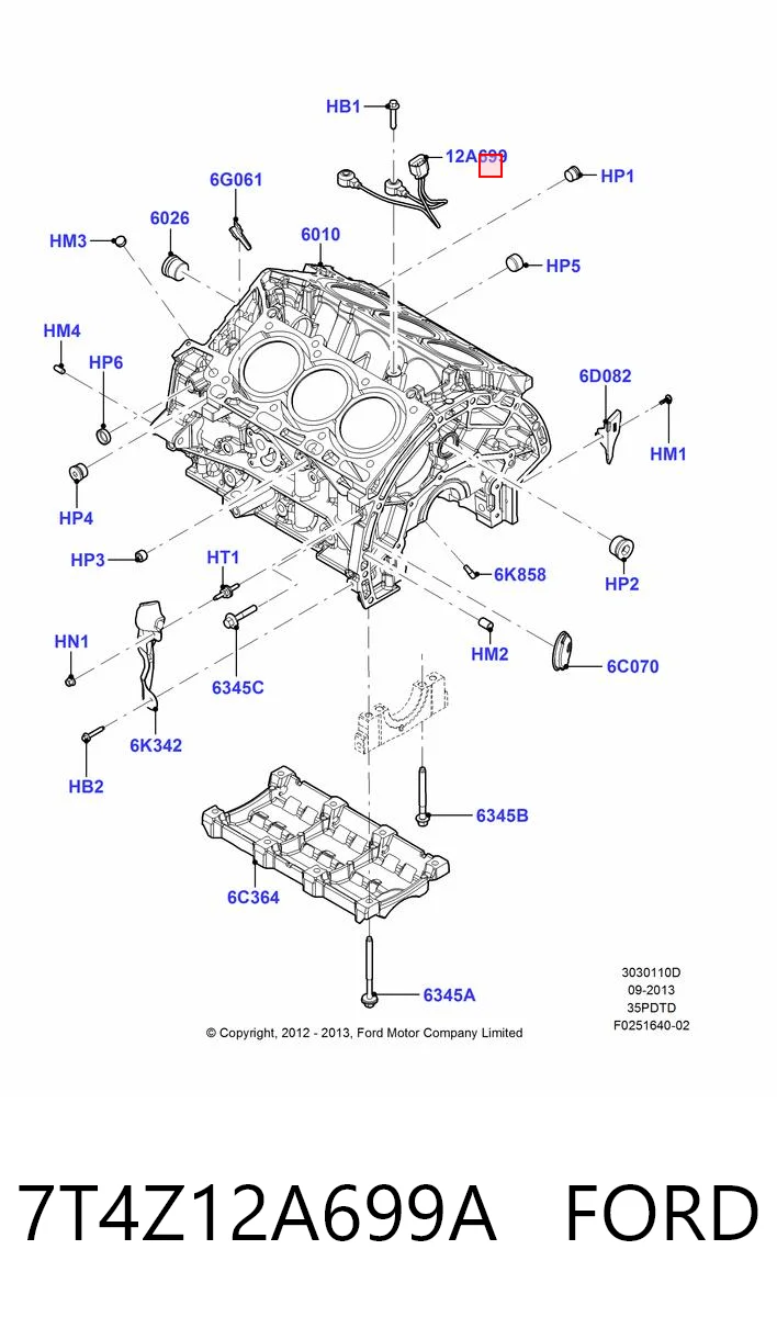 Sensor de detonação para Ford Mustang VI ZG