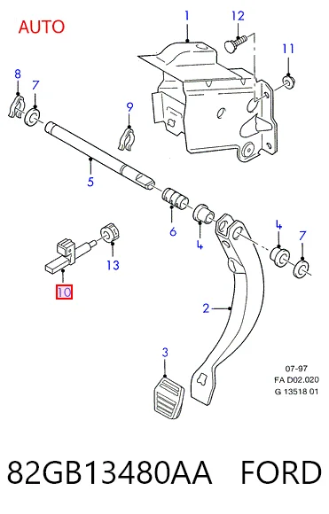 82GB13480AA Ford Sensor de ativação do sinal de parada