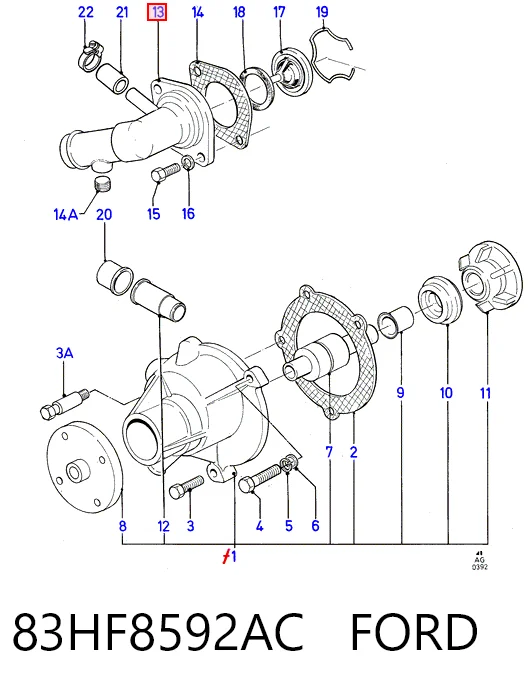 Caixa do termostato para Ford Transit III V