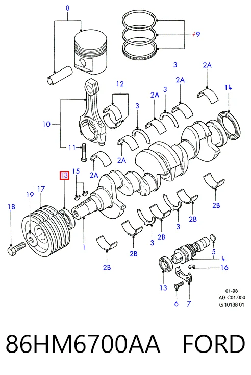 Vedação dianteira de cambota de motor para Ford Transit IV T