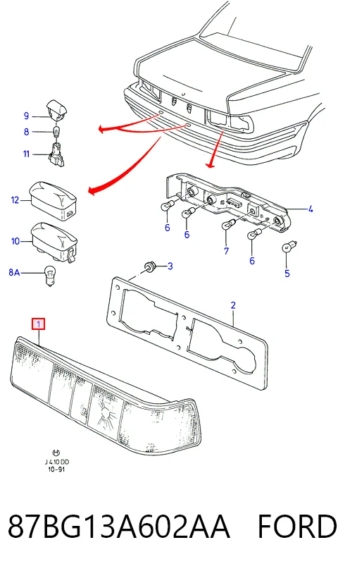 Lanterna traseira direita para Ford Sierra II GBG, GB4