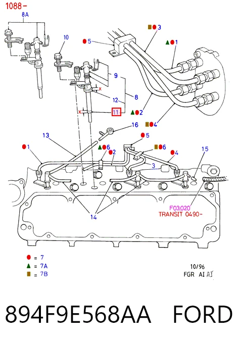 Kit de reparação do injetor para Ford Transit IV E