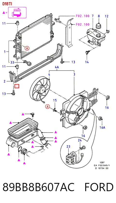 Compre Sensor de temperatura do fluido de esfriamento (de ativação de ventilador do radiador) Ford Mondeo 2