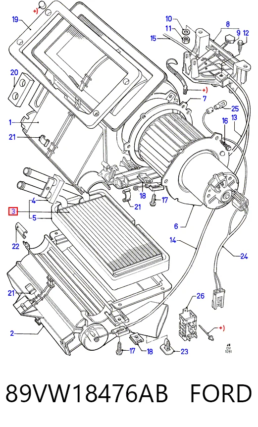 Radiador de forno (de aquecedor) para Ford Transit IV E