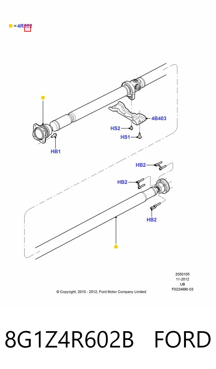 8G1Z4R602B Ford Cruzeta da junta universal traseira