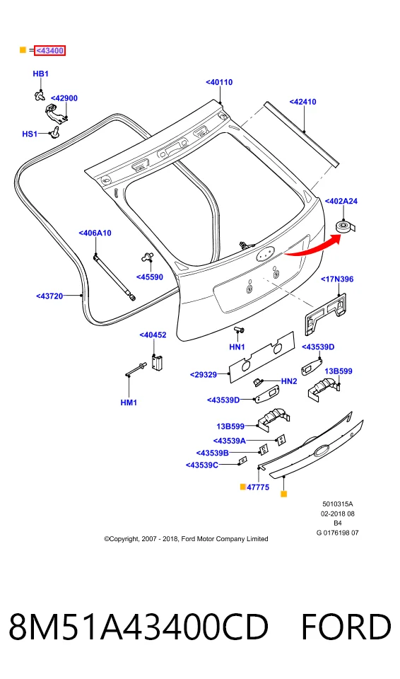 8M51A43400CD Ford