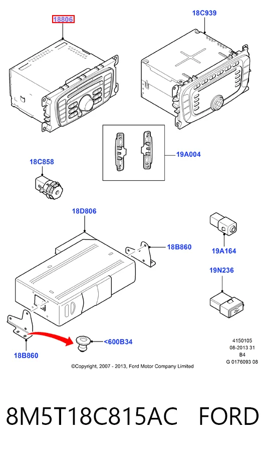 Aparelhagem de som (rádio AM/FM) para Ford Focus II DA, FFS, DS