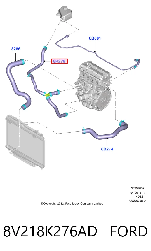 8V218K276AD Ford 