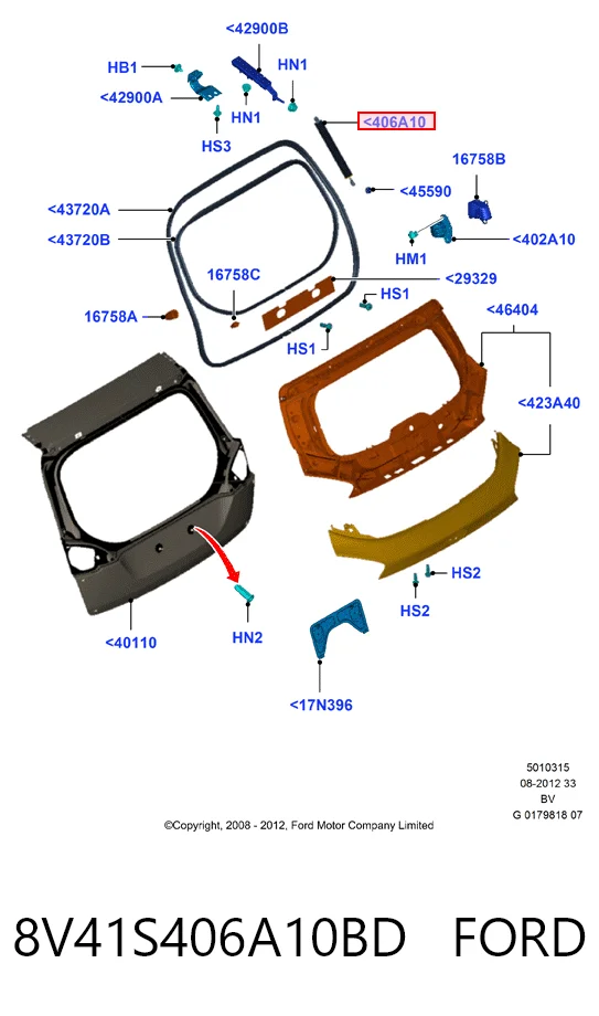 8V41S406A10BD Ford