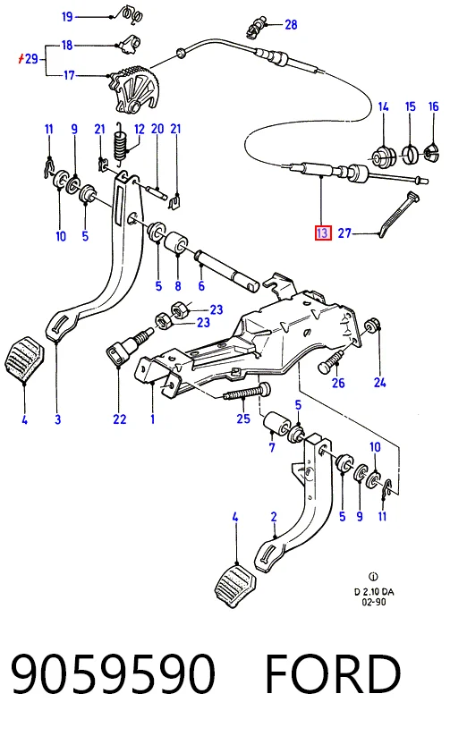  Cabo de embraiagem Ford Escort III conversível (ALD) (1983 - 1985) III