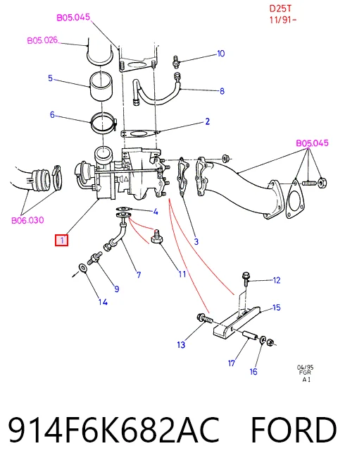 914F6K682AC Ford Turbina