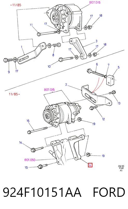 Consola do gerador Ford Transit IV T