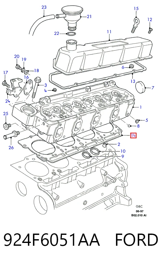 Compre Vedante de cabeça de motor (CBC) Ford Transit 4
