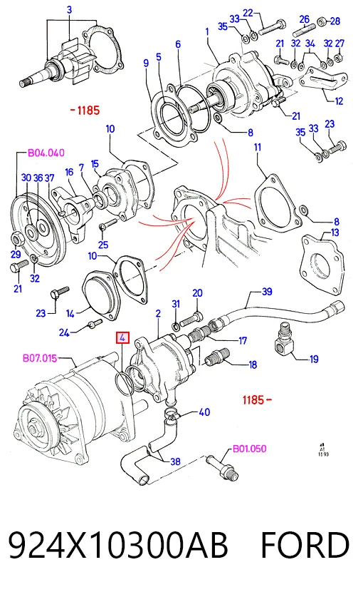 924X10300AB Ford Gerador