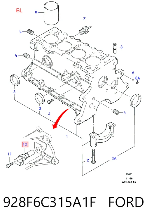 928F6C315A1F Ford Sensor de posição (de revoluções) de cambota