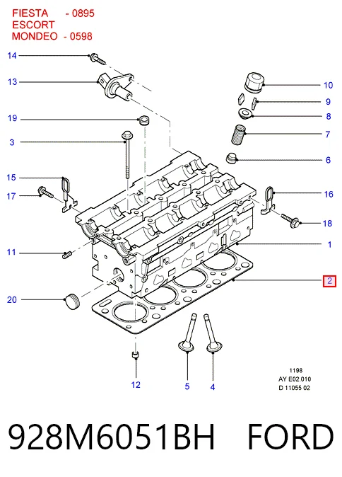 Compre Vedante de cabeça de motor (CBC) Ford Escort 7