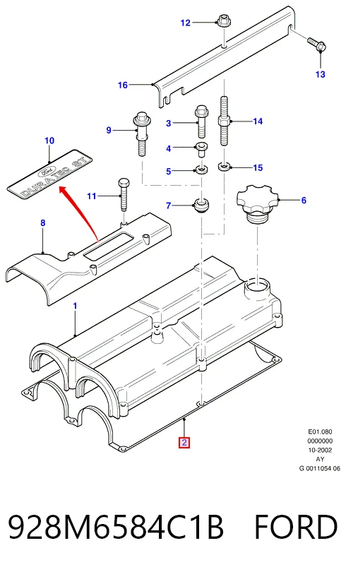 Vedante de tampa de válvulas de motor para Ford Fiesta Mk3 GFJ