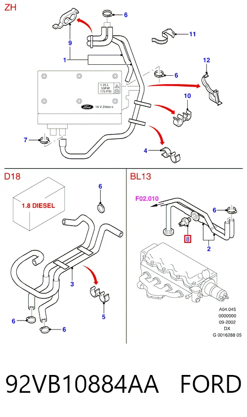 92VB10884AA Ford Sensor de temperatura do fluido de esfriamento