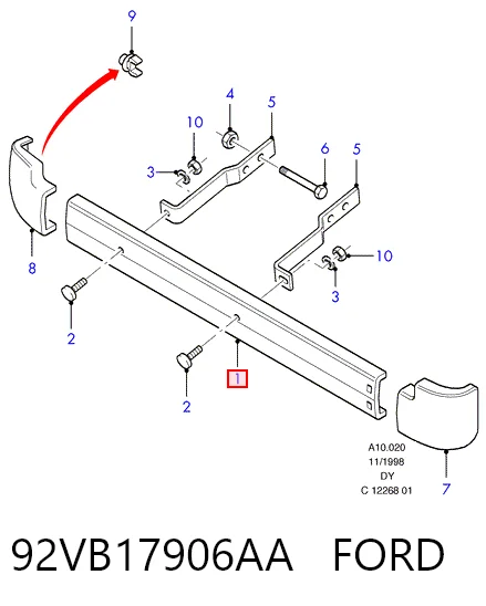 Pára-choque traseiro para Ford Transit IV T