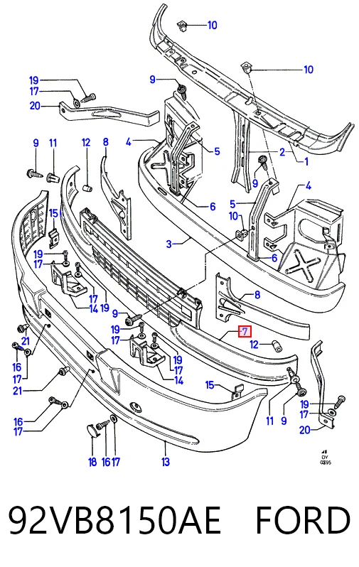 Grelha do radiador Ford Transit IV E