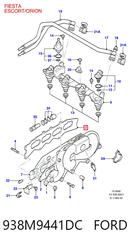 Vedante de tubo coletor de admissão Ford Ranger  EQ