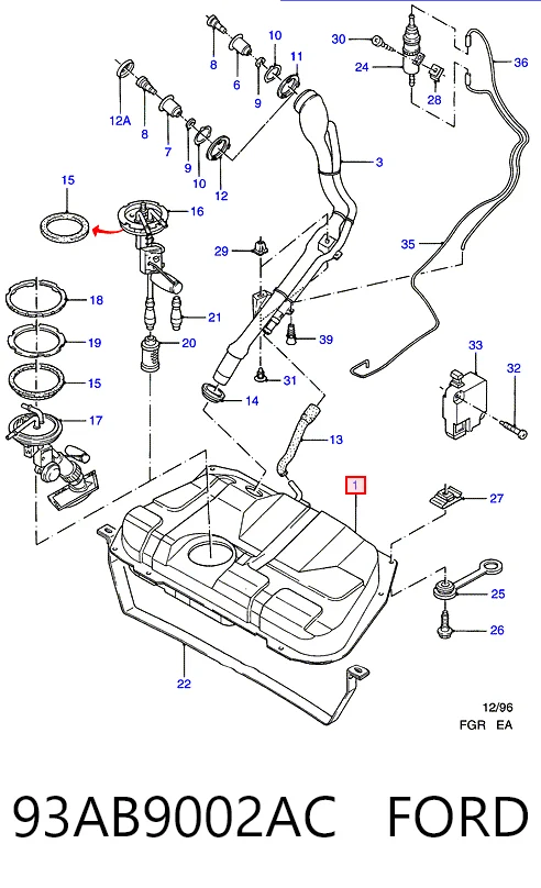 Tanque de combustível para Ford Escort CLASSIC TOURING ANL
