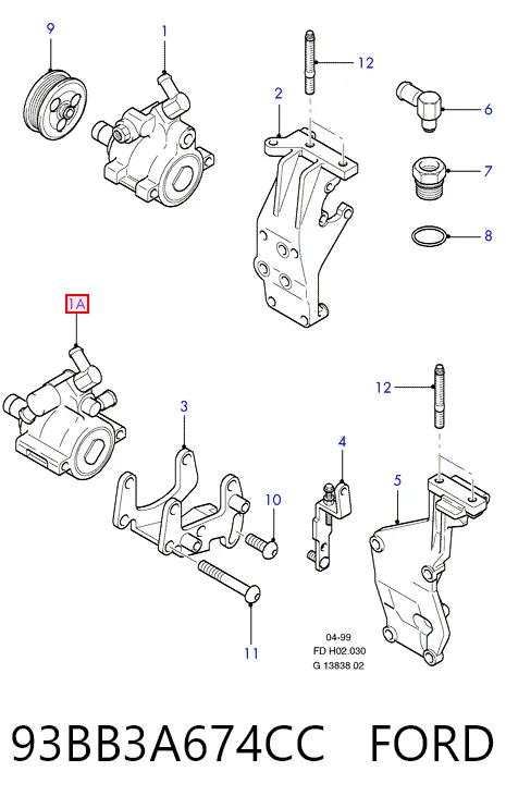  Bomba da Direção hidrâulica assistida Honda Accord IV sedan (CB3, CB7) (1990 - 1993) IV