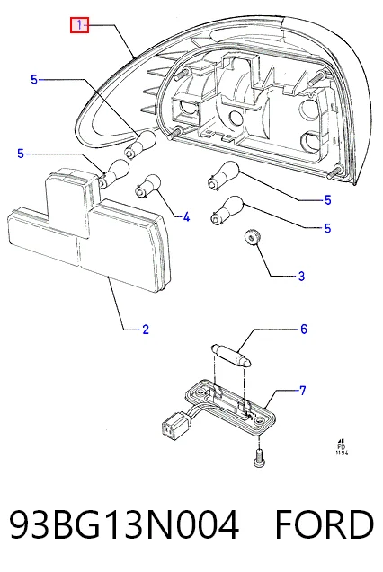  Lanterna traseira direita Ford Mondeo I hatchback (GBP) (1993 - 1996) I