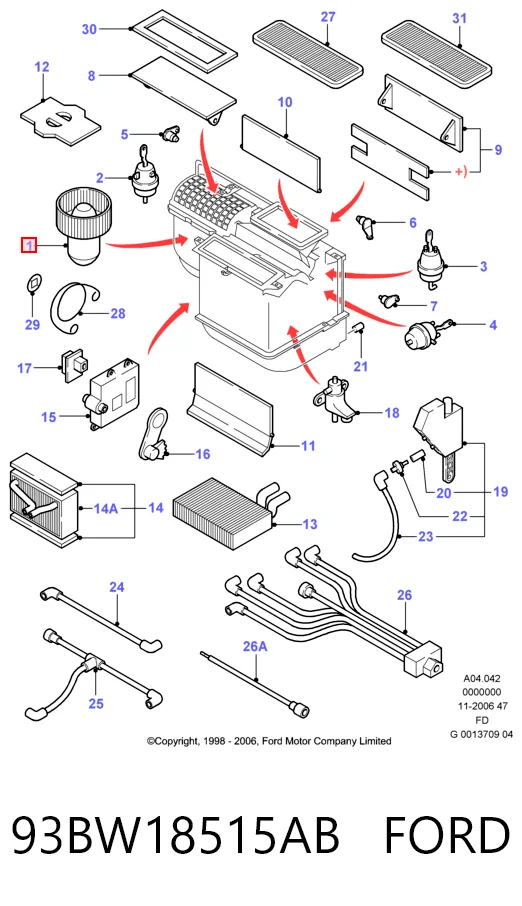 Compre Motor de ventilador de forno (de aquecedor de salão) Ford Mondeo 1