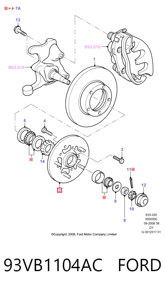 Cubo dianteiro Ford Transit IV E