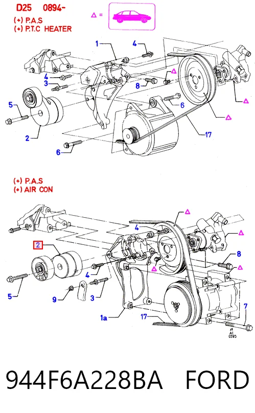  Reguladora de tensão da correia de transmissão Ford Transit IV сaixa (E) (1994 - 2000) IV