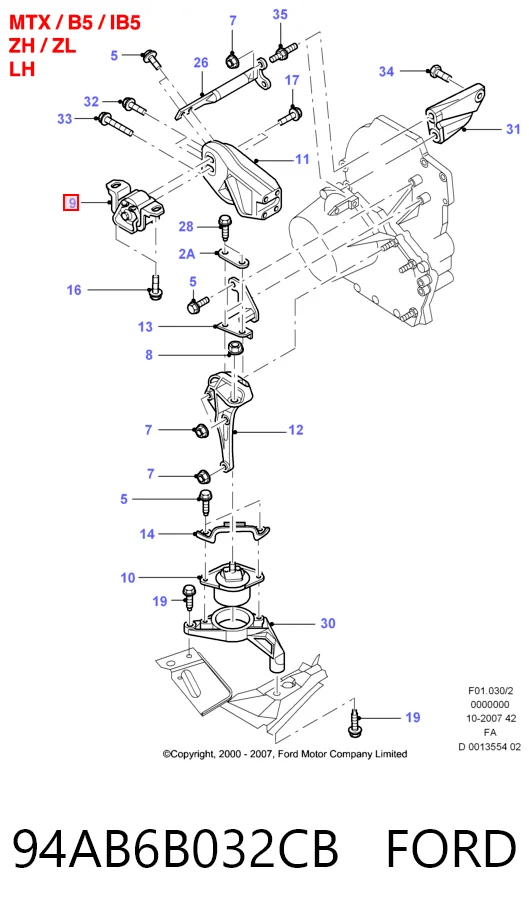 Coxim (suporte) dianteiro de motor Ford Escort preço, a partir de 36,33 USD