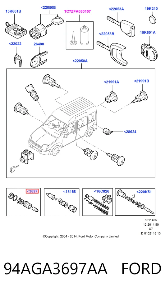 Trinco de fecho de ignição Ford Transit IV E
