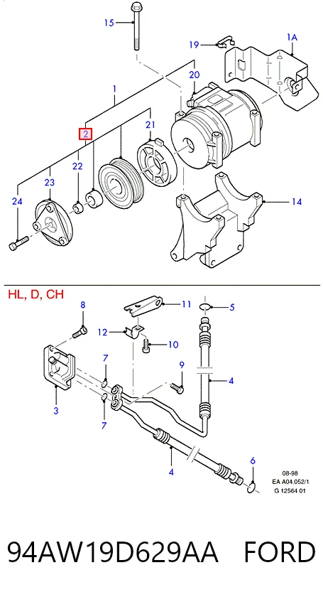 94AW19D629AA Ford Compressor de aparelho de ar condicionado