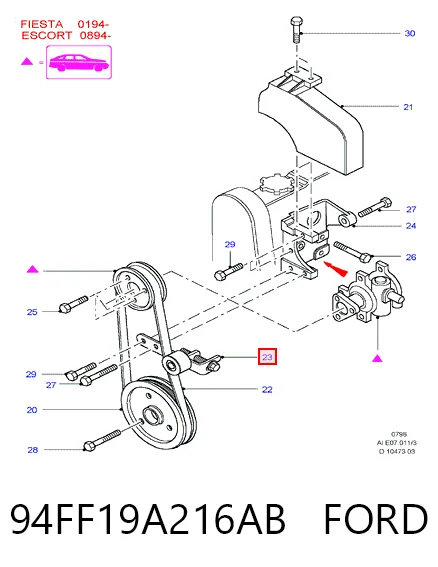 Reguladora de tensão da correia de transmissão Ford Escort preço, a partir de 55,07 USD