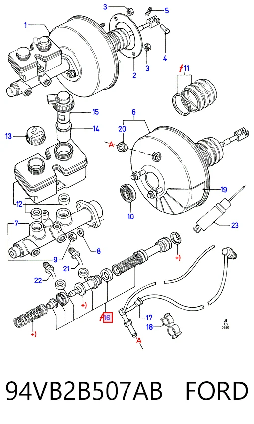 Kit de reparação de cilindro mestre do freio Ford Transit IV E