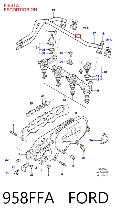 Válvula de borboleta montada Ford Fiesta Mk3 GFJ