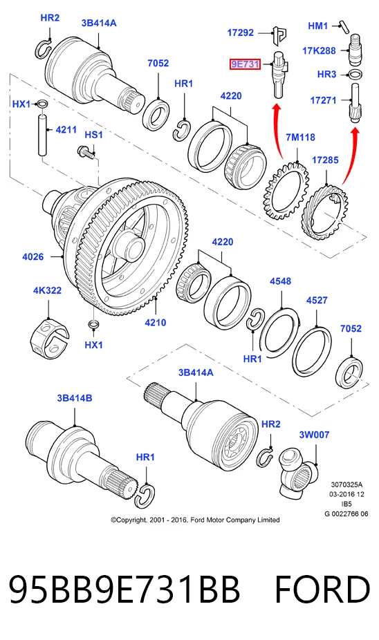95BB9E731BB Ford Sensor de velocidade