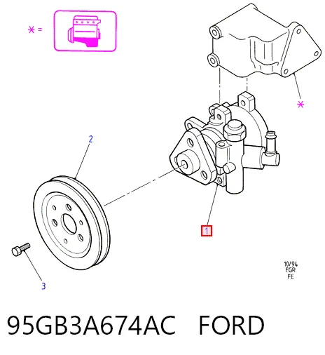 95GB3A674AC Ford Bomba da Direção hidrâulica assistida