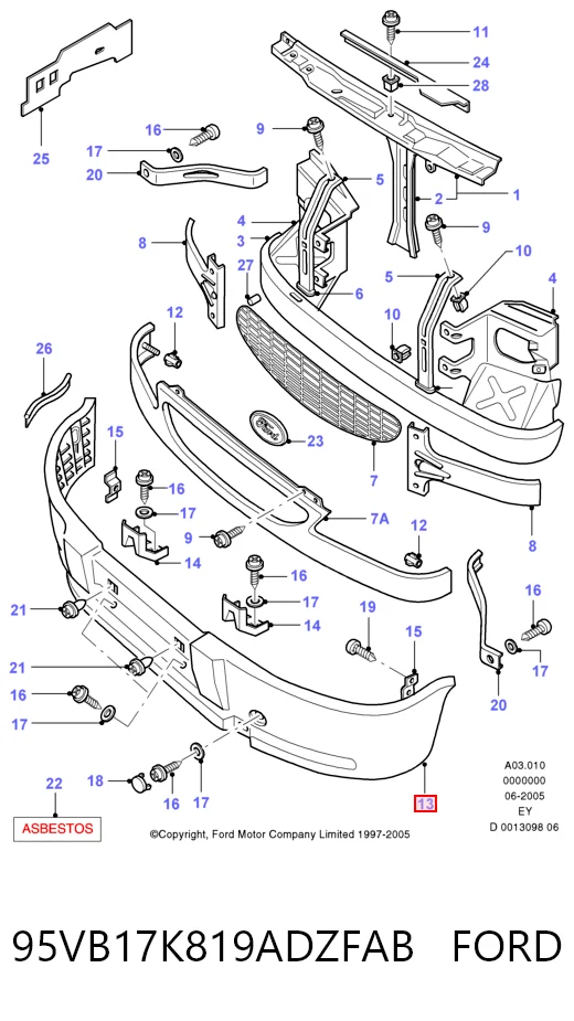 Pára-choque dianteiro para Ford Transit IV T