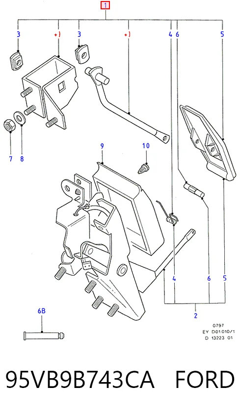 Pedal de gás (de acelerador) para Ford Transit IV E