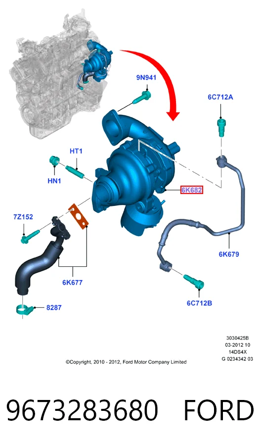 9673283680 Ford Turbina