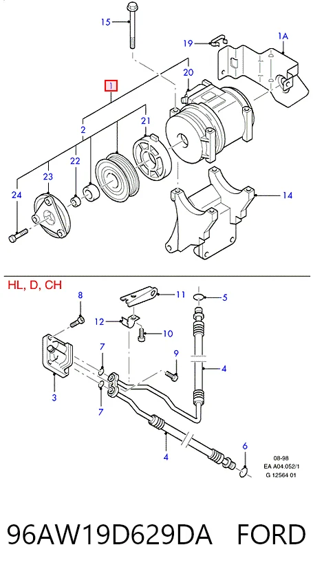  Compressor de aparelho de ar condicionado Ford Escort '91 EXPRESS сaixa (AVL) (1990 - 1994) '91 EXPRESS
