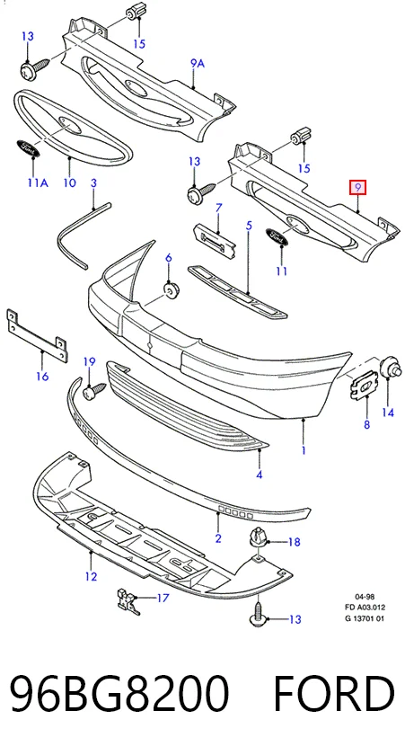 Grelha do radiador para Ford Mondeo I GBP