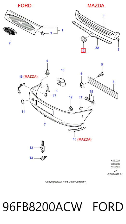  Grelha do radiador Ford Fiesta Mk4 hatchback (JAS, JBS) (1996 - 2002) Mk4