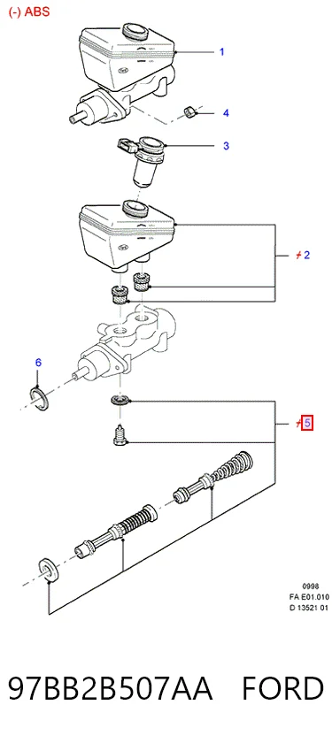 Kit de reparação de cilindro mestre do freio Ford Escort VII GAL, AAL, ABL